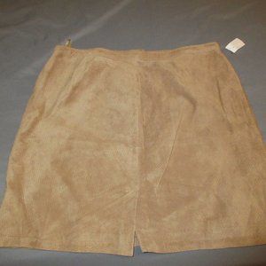 Vintage brown leather mini skirt